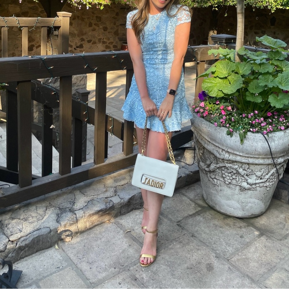 Alice + Olivia Blue Lace Dress